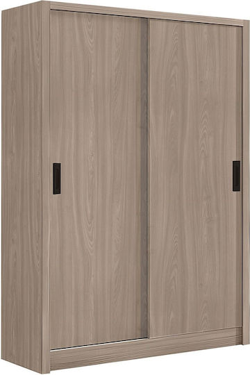 Double Door Wardrobe Sliding Vanity Sonoma Oak 120x60x200cm