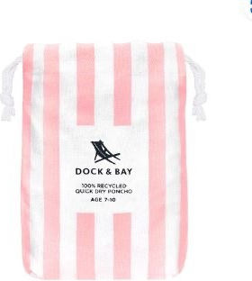 Dock & Bay Kid's Poncho Quickdry Malibu Pink Microfiber 66 X 49cm