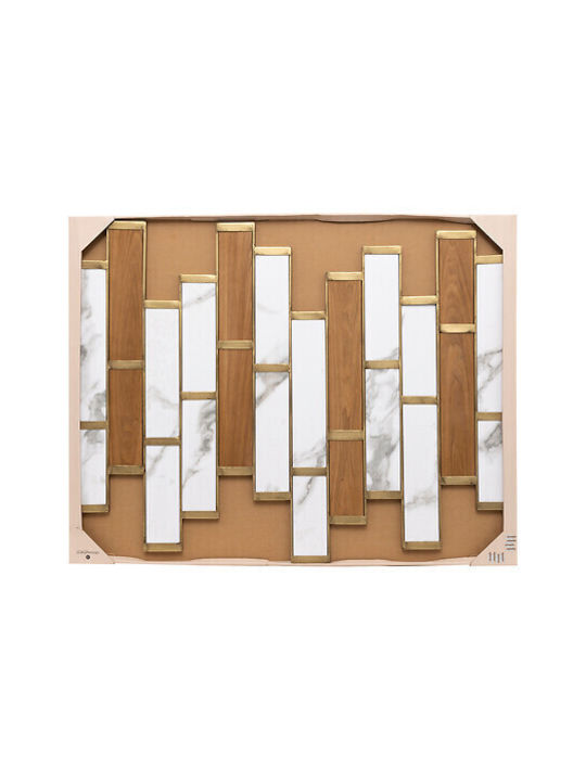 Wall Decor 96 X 1.5 X 74.5 Cm Marble & Wood Effect 205701 Atmosphera