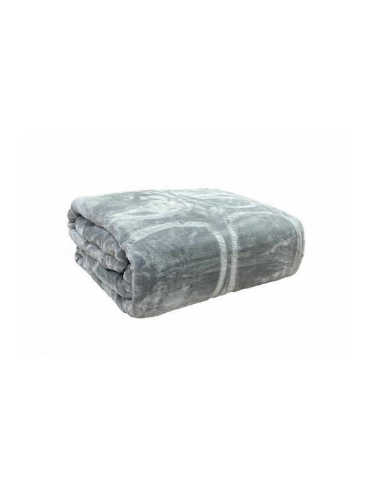 Релефно кадифено одеяло Carre Silk Touch светло сиво единично 160x220 Lh2320280