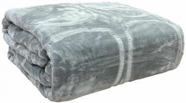 Pătură din catifea embosată Carre Silk Touch Gri Deschis Single 160x220 Lh2320280