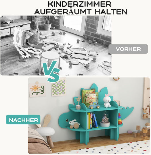 Bücherregal Boden Grün 133x31x87cm