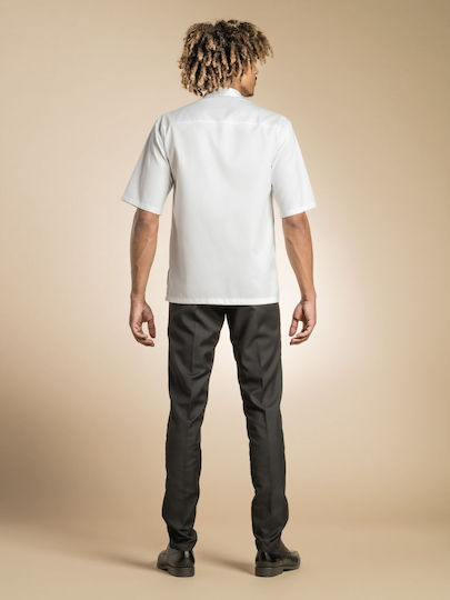 Clement Design Mantel Koch Unisex Weiß mit Kurzärmelig Mantova