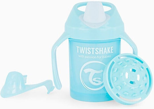 Twistshake Educational Sippy Cup Silicone with Handles Blue for 4m+m+