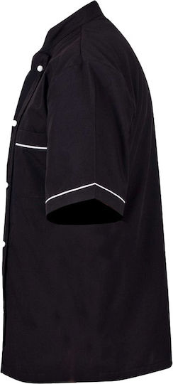 Be Unique Coat Chef Unisex Black with Short Sleeve Napoli