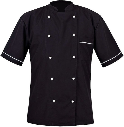 Be Unique Coat Chef Unisex Black with Short Sleeve Napoli
