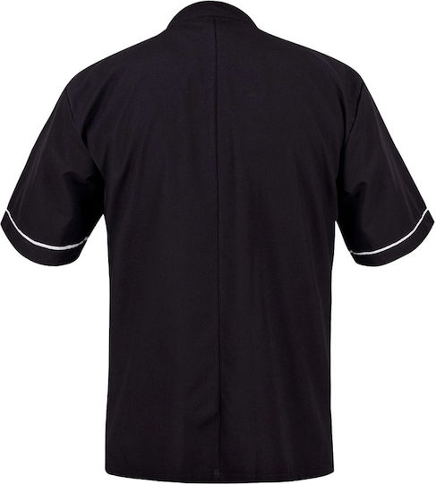 Be Unique Coat Chef Unisex Black with Short Sleeve Napoli