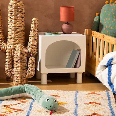Wooden Kids Bedside Table White 40x32x42cm