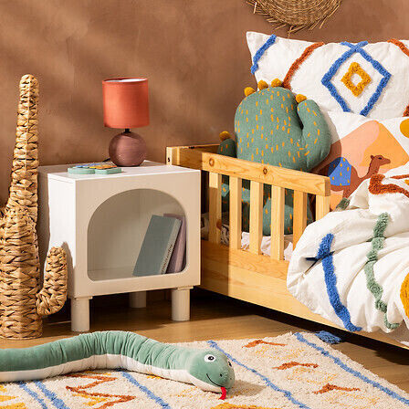 Wooden Kids Bedside Table White 40x32x42cm