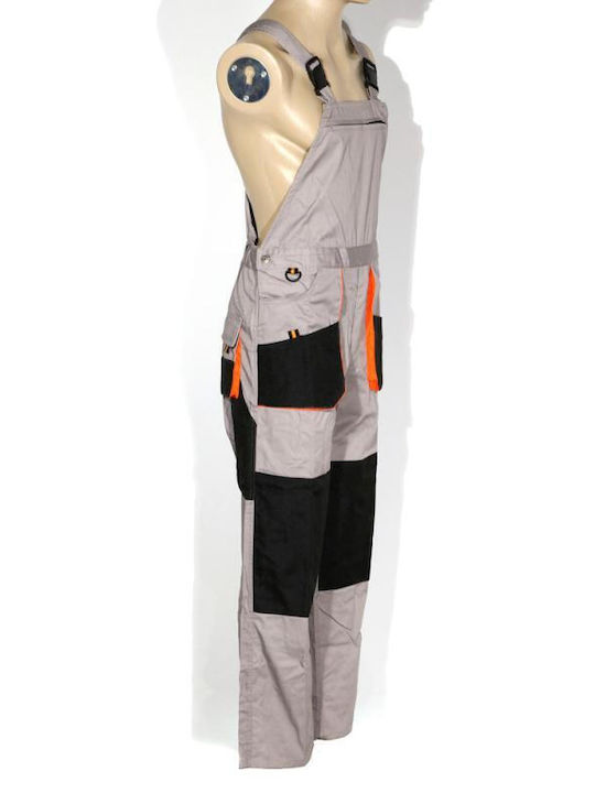 Fageo Work Coverall Dungarees Gray Γκρι - Πορτοκαλί