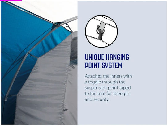 Outwell Cloud 5 Σκηνή Camping Igloo Πράσινη με Διπλό Πανί 4 Εποχών για 5 Άτομα 360x320x185εκ.