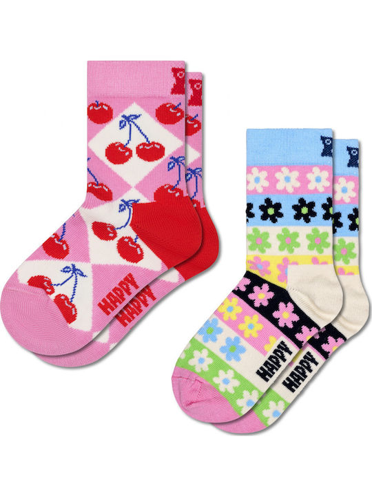 Happy Socks Șosete pentru Copii Kids Fuchsia 2 Perechi