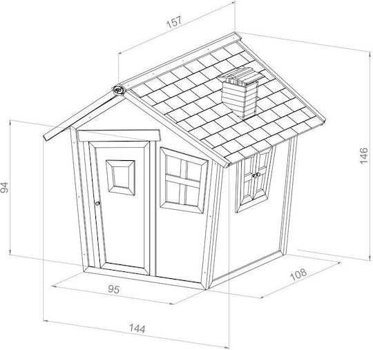 Hölzernes Kinder Spielhaus Garten 144x157x146cm