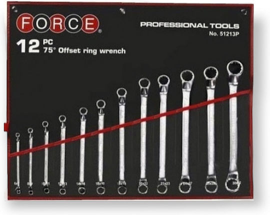 Force 51213C Set 12 Doppelt Polygon-Schlüssel Gerade