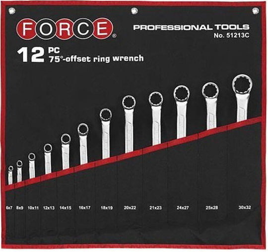 Force 51213C Set 12 Doppelt Polygon-Schlüssel Gerade