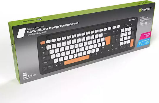 Tracer Greg RF Ασύρματο Πληκτρολόγιο Αγγλικό US