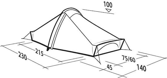 Robens Starlight 1 Exp Camping Tent Mountaineering Khaki With Double Cloth 3 Seasons For 1 Person Waterproof 5000mm 230x140x100cm