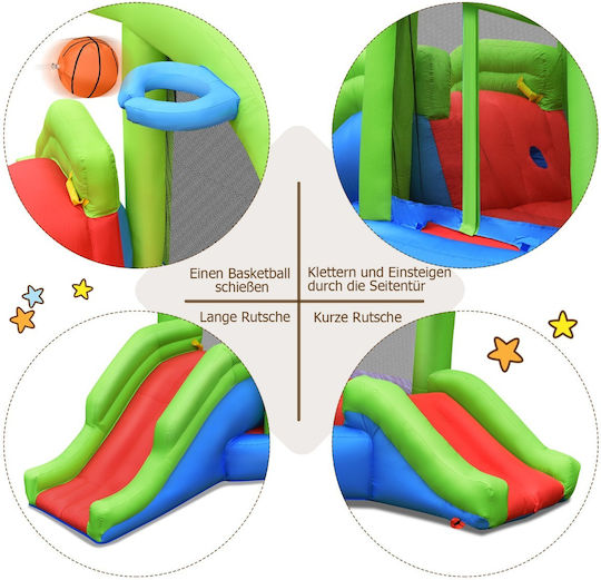 Costway Φουσκωτό Fun Castle με Τραμπολίνο & Τσουλήθρα για 3-10 Ετών