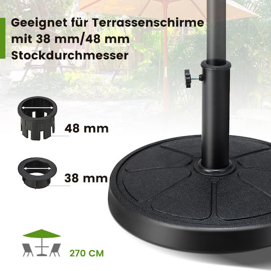 Costway Umbrella Base Water - Sand Metal 38-38mm Round Black