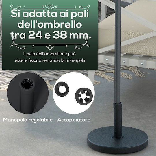 Outsunny Bază de Umbrelă Plastică Rotundă Neagră