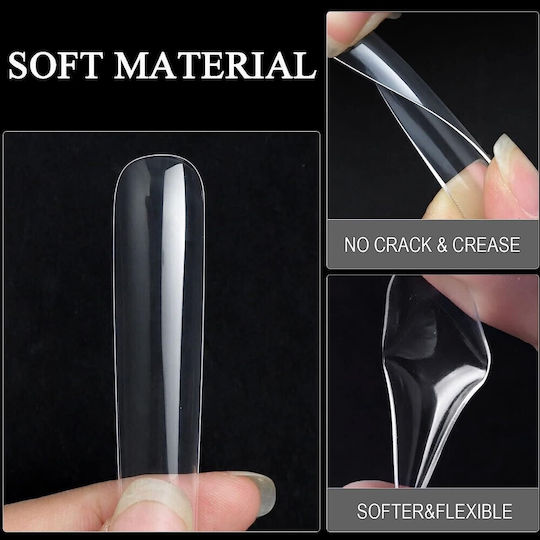 Long Stiletto Soft Gel Nagelspitzen Transparent 440Stück COSMO-12062