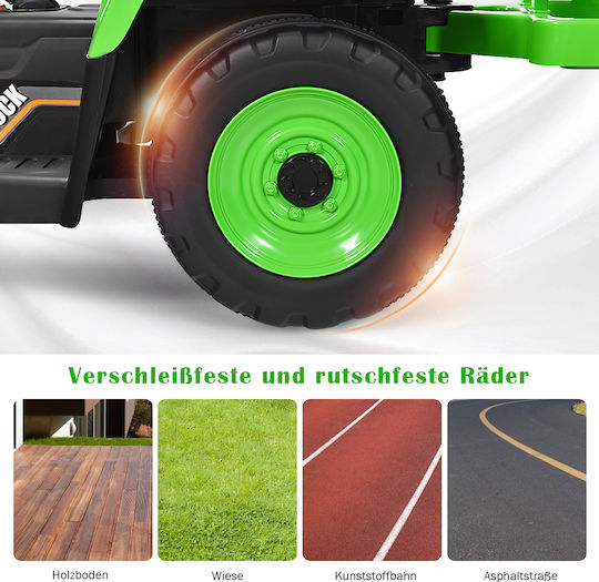 Tractor pentru copii Electric cu remorcă 12 volți Verde