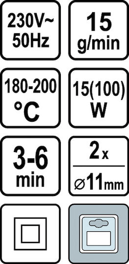 Sthor 73052 Pistol de lipit cu adeziv pentru tije de silicon 11mm
