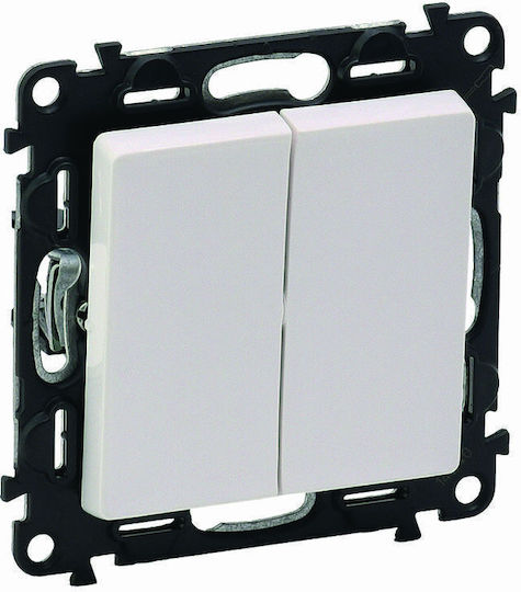 Legrand Valena Life Recessed Two-Way Electrical Wall Switch Without Frame White