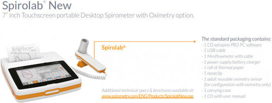 MIR Spirometer New Spirolab with Multi-Purpose Turbine