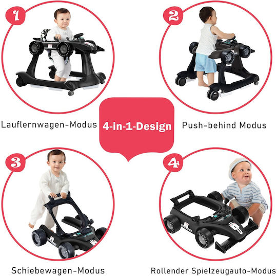 Costway Baby Walker with Music Black