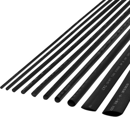 Cabletech Tubulatură Termocontractibilă Cablu Cutie Neagră 10 Bucăți LEC-NAR0244.1