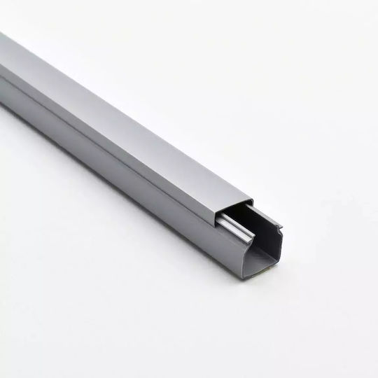 Viokar Kabelkanal mit Aufkleber aus Kunststoff 25x25mm Silber Set 2Stück 2m