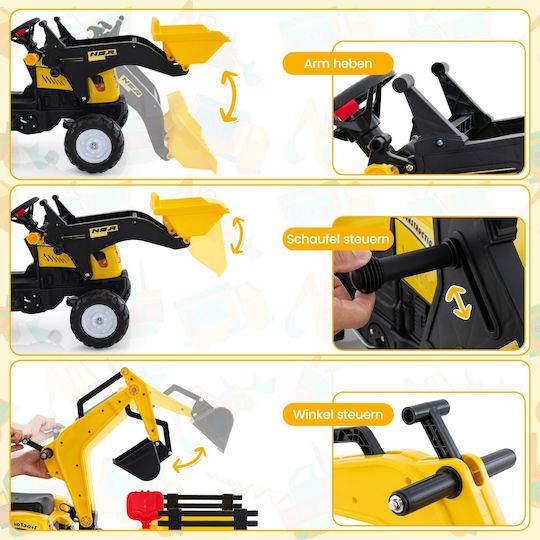 Kids Ride On Tractor Foot-to-Floor with Pedal Yellow for 3+ Years