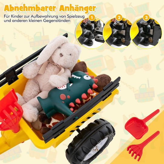 Kids Ride On Tractor Foot-to-Floor with Pedal Yellow for 3+ Years