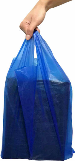 Plastic Packaging Bags Tank Top Type Blue 1kg