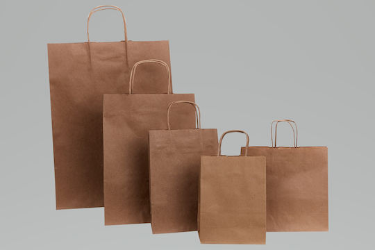 Osco Papier Plastiktüte Verpackung mit Griff 24x18x8cm Braune