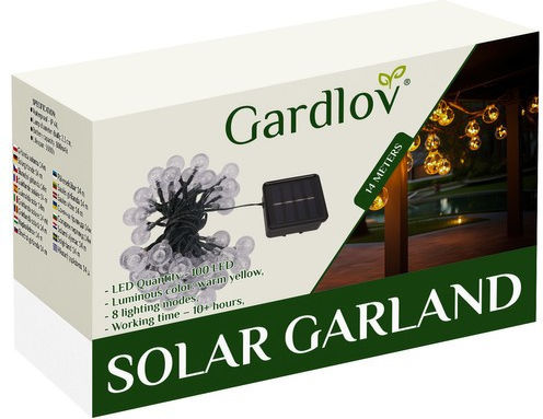 Gardlov Hanging Solar Light Garland Warm White with Photocell IP44