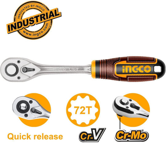 Ingco Ratchet 1/2" 26cm with 72 Blades
