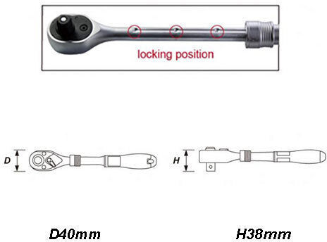 Whirlpower Teleskopisch Ratschen mit Vierkant 1/2"