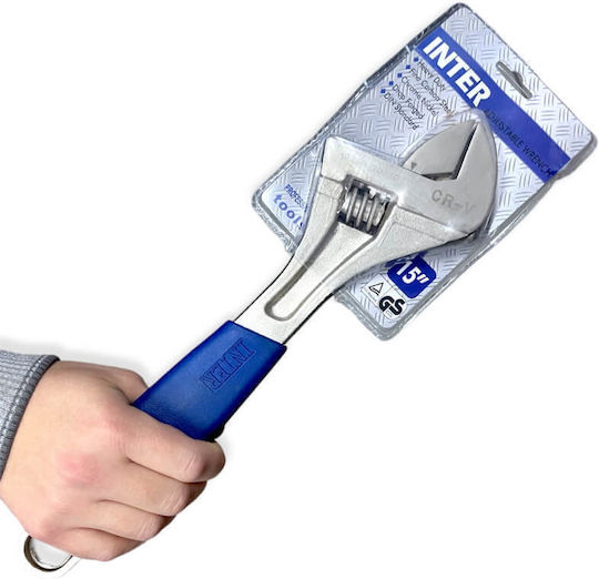 Inter French Wrench with Adjustable Opening 45mm and Anti-Slip Handle 380mm 15"