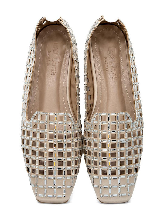 Women's Moccasins in Beige Color