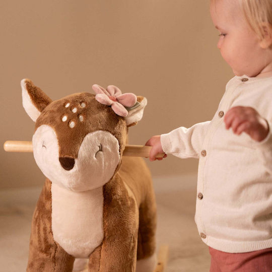 Little Dutch Fairy Garden Wooden Rocking Toy Deer for 18+ months Brown