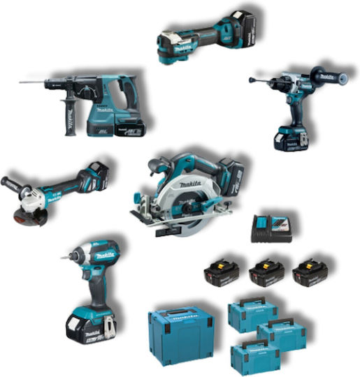 Makita DLX6126JX1 Set Roată unghiulară & Ferăstrău circular