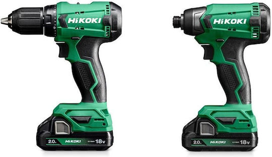 Hikoki KC18DAWCZ Сет Ударна бормашина & Ударна отвертка 18V с 2 батерии 2Ах и куфар