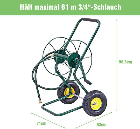 Costway Garden Hose Box for Hose up to 61m with Rewind Handle