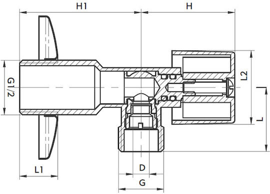 KFA Βάνα / Διακόπτης Γωνιακός 1/2"