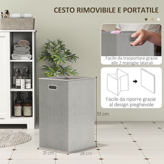 HomCom Ντουλάπι Μπάνιου Πλυντηρίου 60x38x86cm Λευκό