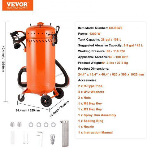Vevor Metal Processing Machinery PSGP286125PSIP3JOV2 with Power 1.2kW