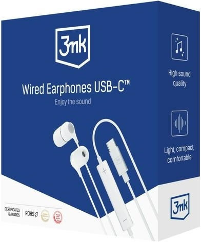3MK 100210 In-ear Handsfree Headphones with Connector USB-C White