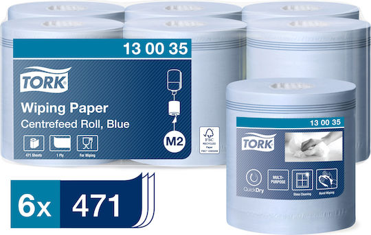 Tork Wiper 415 Blau Küchenpapier-Rolle Centerfeed Roll Performance 1 Verpackung 130035